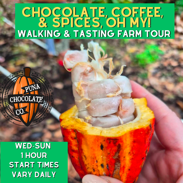 "Chocolate, Coffee & Spice, Oh My!" Farm Walk and Chocolate Tasting - 1 hour - Sun, Wed, Thurs, Fri, Sat