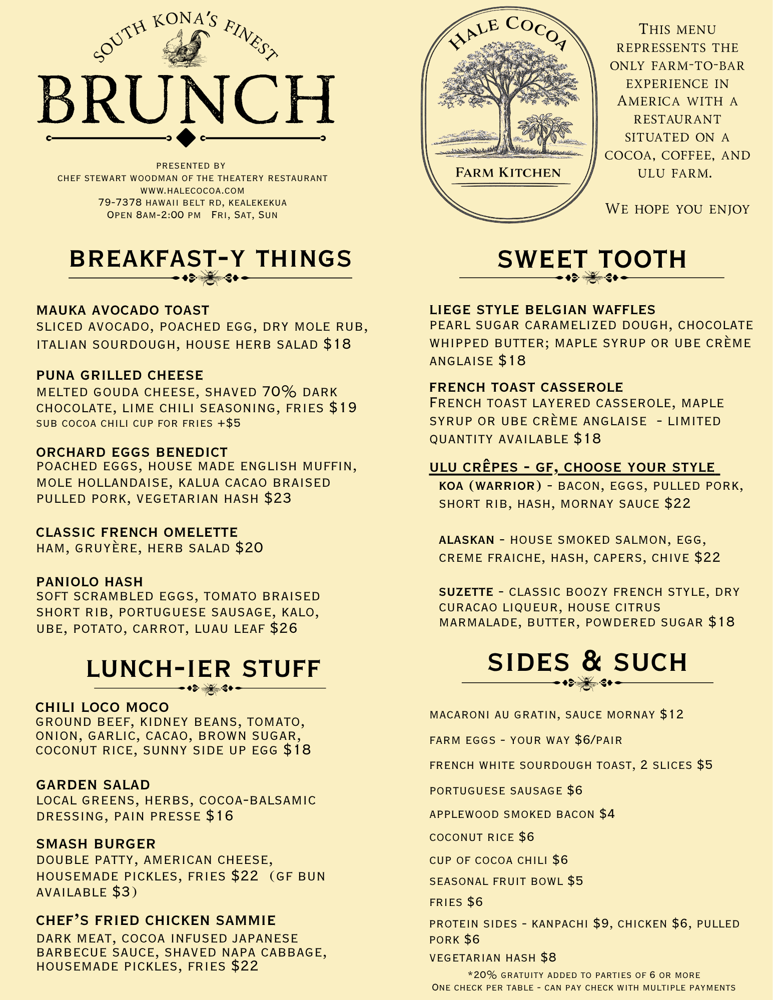 Chocolate Brunch at the Theatery Restaurant Reservation