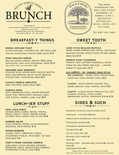 Chocolate Brunch at the Theatery Restaurant Reservation