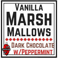 Vanilla Marshmallows in Dark Chocolate with Peppermint