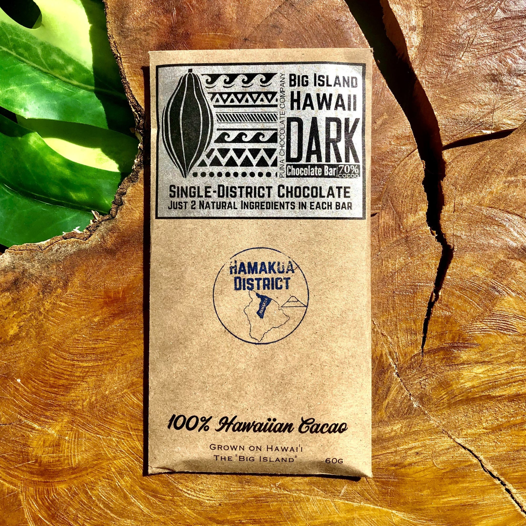 Hamakua 70% Dark Chocolate Bar - Single District 2 Ingredients - Puna  Chocolate Company