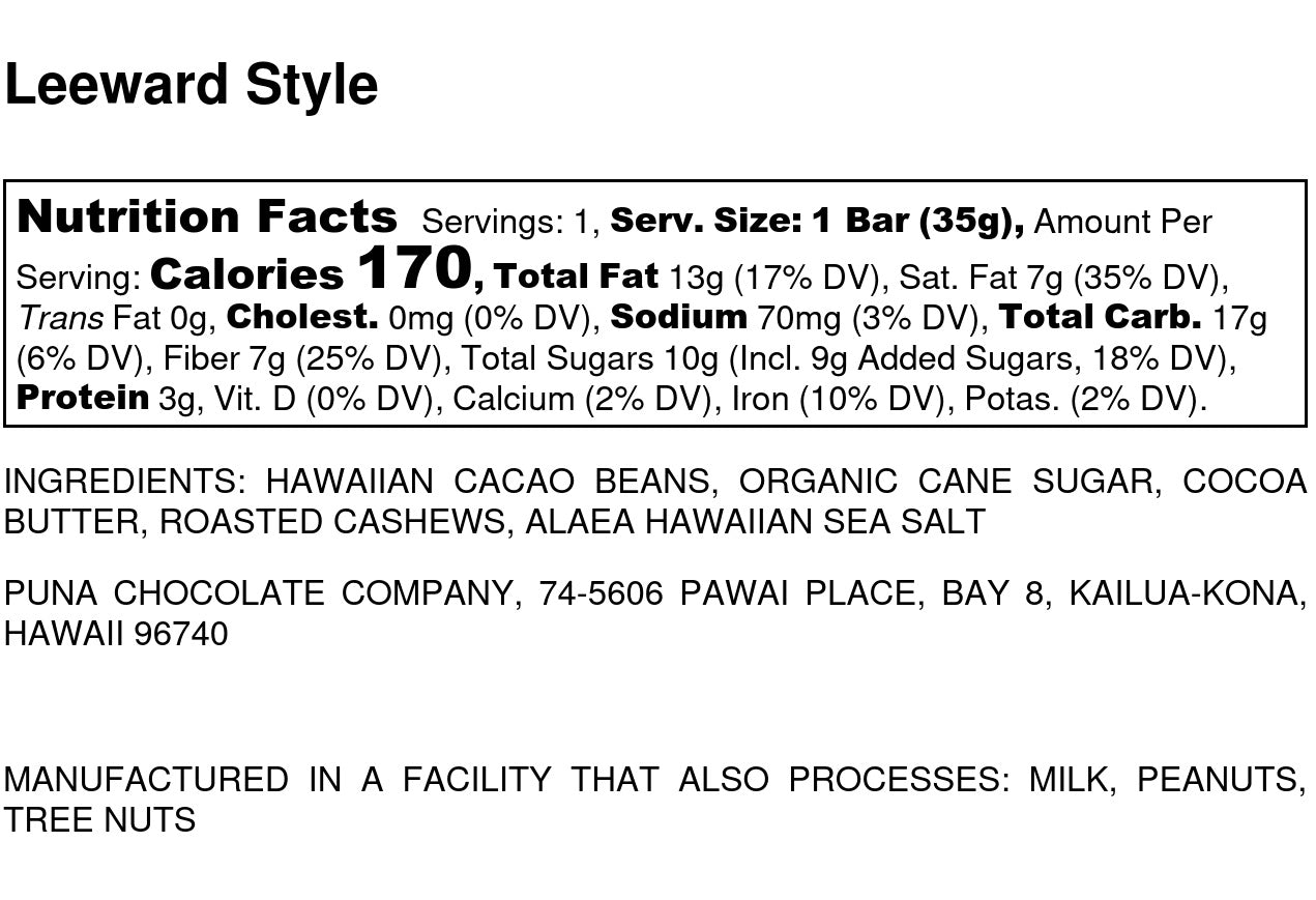 Cashew & Sea Salt - 70% Dark Chocolate Bar