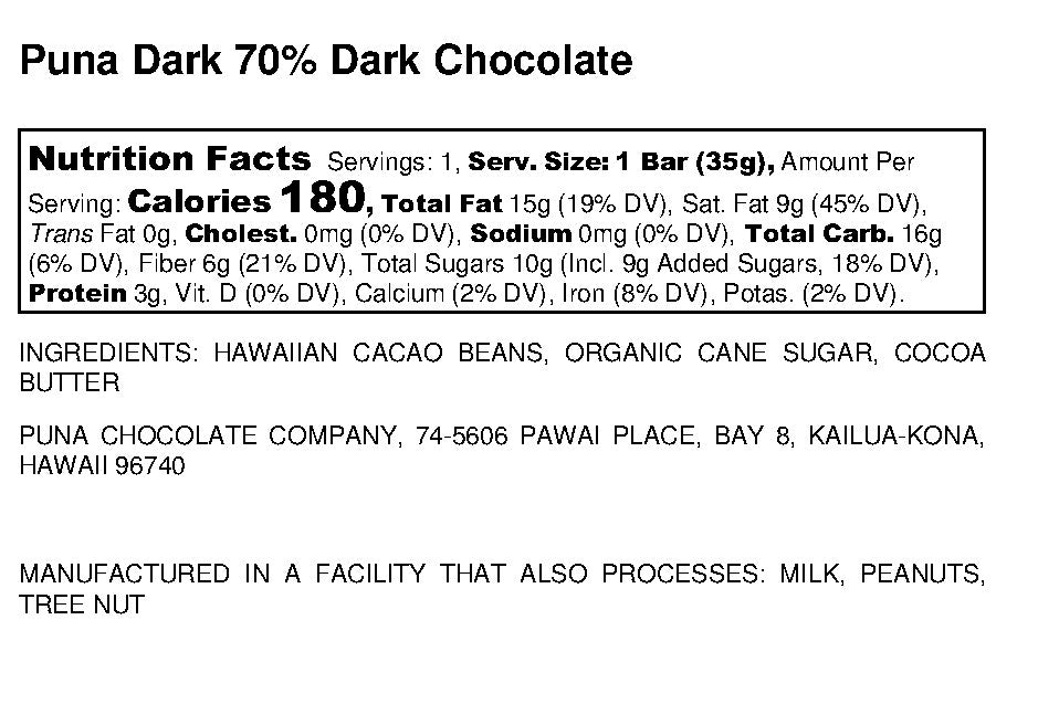70% Dark Chocolate Bar