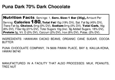 70% Dark Chocolate Bar