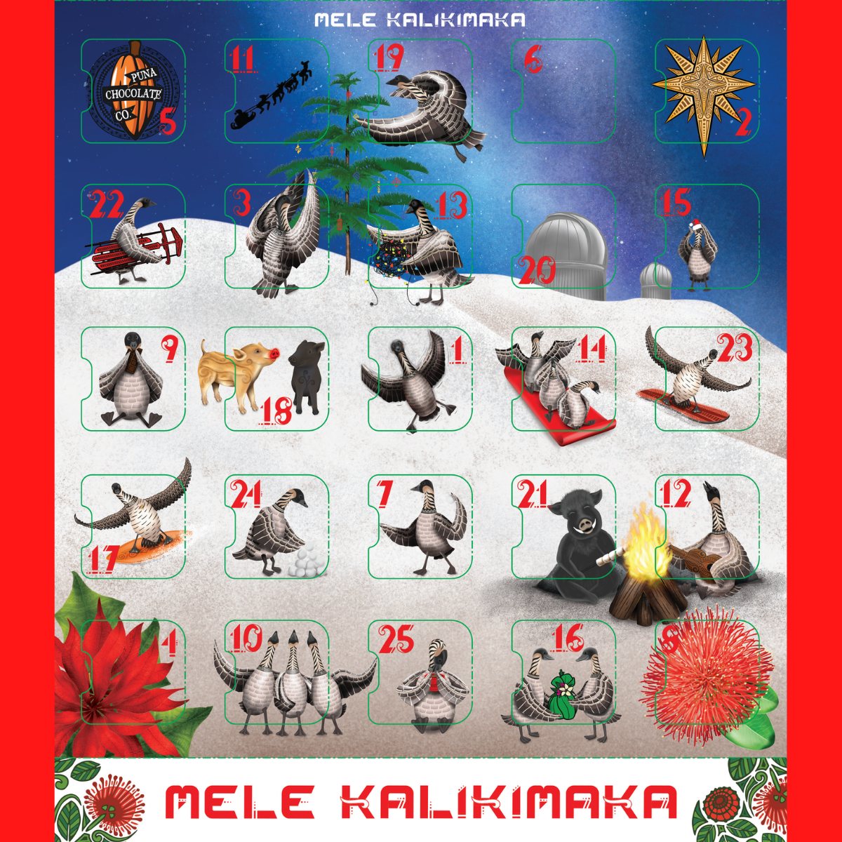 Mele Kalikimaka Chocolate Advent Calendar