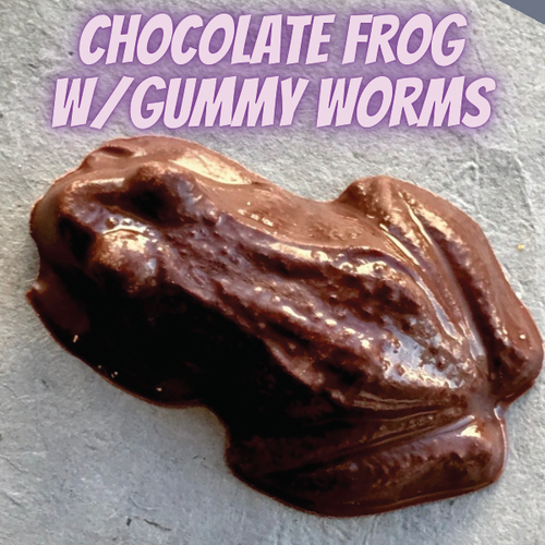 Chocolate Frog with Gummy Worms